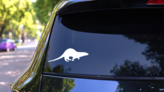 Little Otter Sticker on a Rear Car Window (New) example