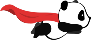 Little Panda Super Hero Flying Sticker
