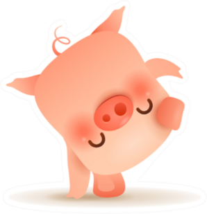 Little Pig Doing Cartwheel Sticker