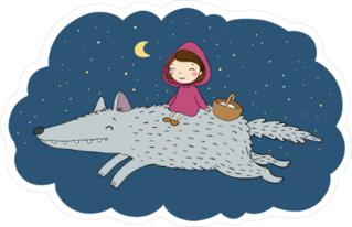 Little Red Riding Hood Fairy Tale Sticker