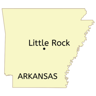 Little Rock City Location On Arkansas State Map Sticker