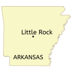 Little Rock City Location On Arkansas State Map Sticker