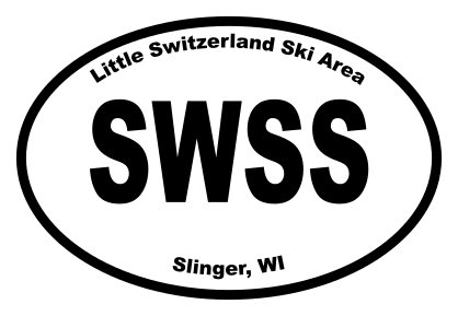 Little Switzerland Ski Area Oval Sticker