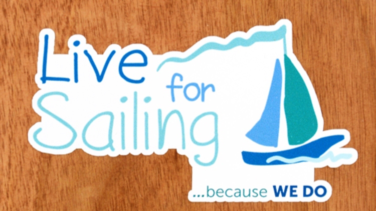 Live for Sailing Custom Die Cut Stickers