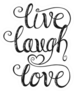 Live Laugh Love Cursive Illustration Sticker