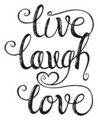 Live Laugh Love Cursive Illustration Sticker