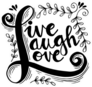 Live Laugh Love Hand Lettered Words Sticker