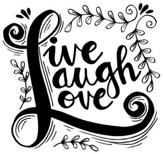 Live Laugh Love Hand Lettered Words Sticker
