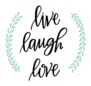 Live Laugh Love Hand Lettered Words With Vine Sticker