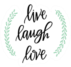 Live Laugh Love Hand Lettered Words With Vine Sticker