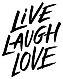 Live, Laugh, Love Handwritten Modern Lettering Sticker