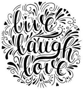 Live Laugh Love In Artistic Style Sticker