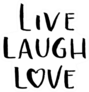 Live, Laugh, Love Modern Calligraphy Heart Letter Sticker