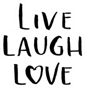 Live, Laugh, Love Modern Calligraphy Heart Letter Sticker