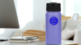 Live Laugh Love On Deep Blue Sticker on a Water Bottle (New) example