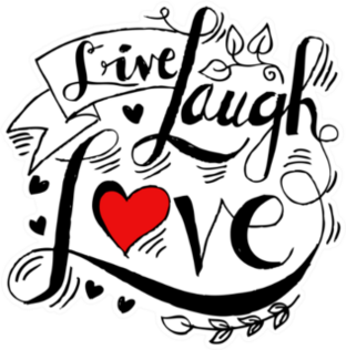 Live, Laugh, Love Postcard With Red Heart Sticker