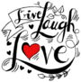 Live, Laugh, Love Postcard With Red Heart Sticker