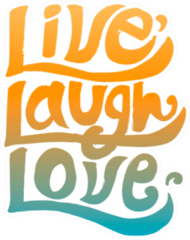 Live Laugh Love Retro Typography Sticker