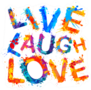 Live. Laugh. Love. Splash Paint Sticker