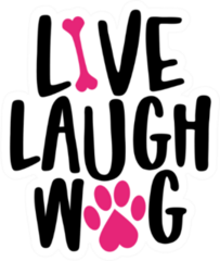 Live Laugh Wag - Words With Dog Footprint Sticker