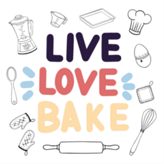 Live Love Bake Sticker