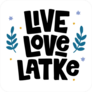 Live Love Latke Hanukkah Sticker
