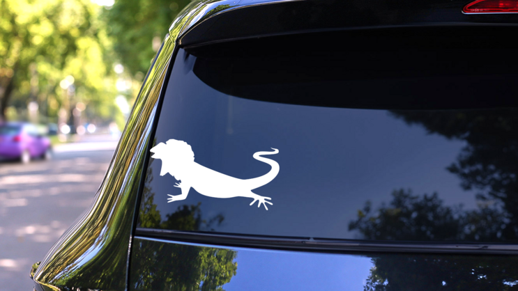 Lizard Gecko Standing Sticker on a Rear Car Window (New) example