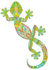Lizard Gecko With Ethnic Patterns Sticker