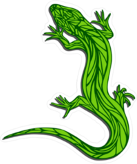 Lizard With Pattern On His Back Sticker