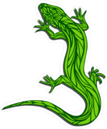 Lizard With Pattern On His Back Sticker