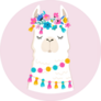Llama Illustration On Light Pink Sticker