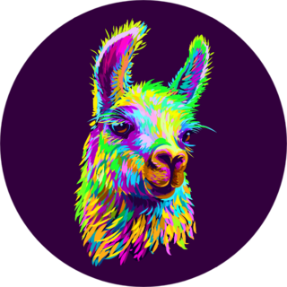 Llama Portrait Dark Purple Background Sticker