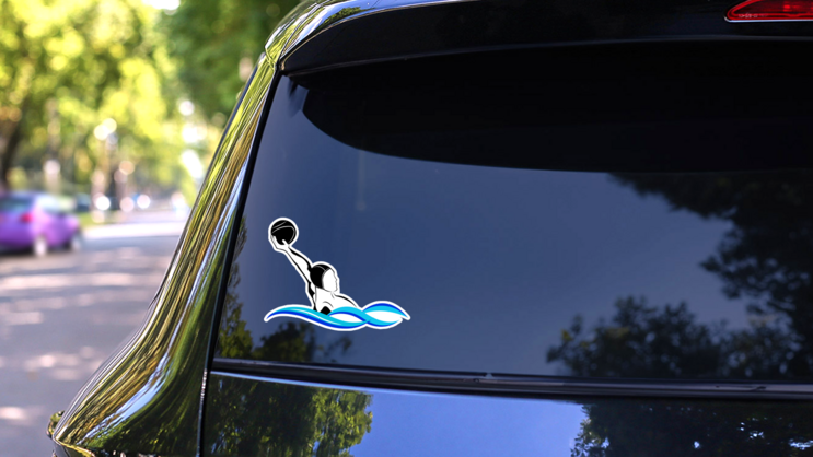 Lobbing Water Polo Sticker on a Rear Car Window (New) example