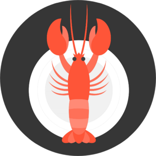 Lobster In Dish Sticker