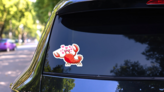 Lobster In Love Sticker on a Rear Car Window (New) example