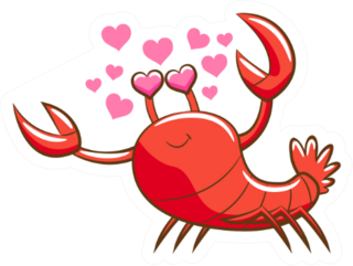 Lobster In Love Sticker