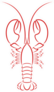 Lobster Outline Icon Sticker