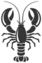 Lobster Silhouette Icon In Black Sticker