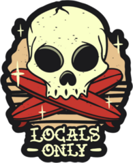 Locals Only Surfing Tattoo Sticker