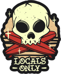 Locals Only Surfing Tattoo Sticker