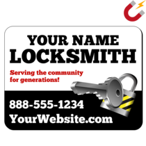 Example of a locksmith-themed magnet template