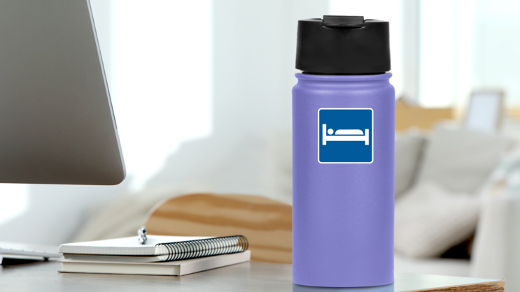 Lodging Sticker on a Water Bottle (New) example