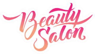 Logo Beauty Salon Lettering In Pink Sticker