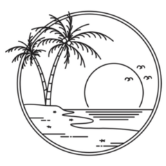 Logo Design California Sunset Sticker