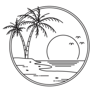 Logo Design California Sunset Sticker