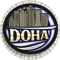 Logo For Doha, Qatar Illustration Sticker