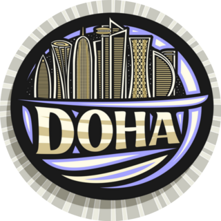 Logo For Doha, Qatar Illustration Sticker