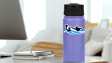 Logo Water Polo Two Players Sticker on a Water Bottle (New) example