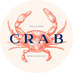Logo With An Image Of A Crab Drawn By Graphic Lines Sticker
