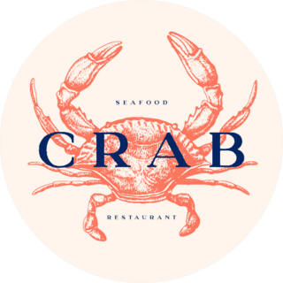 Logo With An Image Of A Crab Drawn By Graphic Lines Sticker